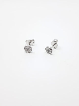 Aretes en forma de racimo de diamantes de talla redonda de 0,33 quilates en oro blanco de 14 quilates