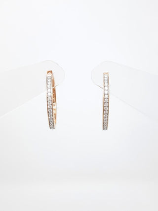 Pendientes de aro de diamantes