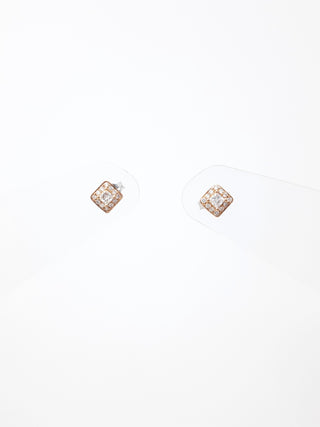 Pendientes de diamantes canadienses de dos tonos