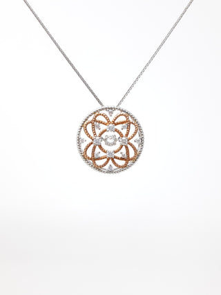 Colgante de diamantes de 0,35 quilates en oro blanco y rosa de 10 quilates, 18"