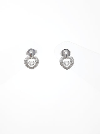 Pendientes colgantes de oro blanco de 10 quilates de 0,35 quilates con diamantes redondos de talla brillante