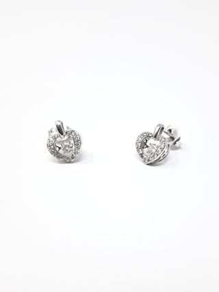 Pendientes colgantes de oro blanco de 10 quilates de 0,35 quilates con diamantes redondos de talla brillante