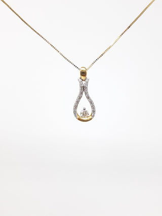 Colgante de diamante canadiense de 0,20 quilates de oro amarillo de 10 quilates, 18"