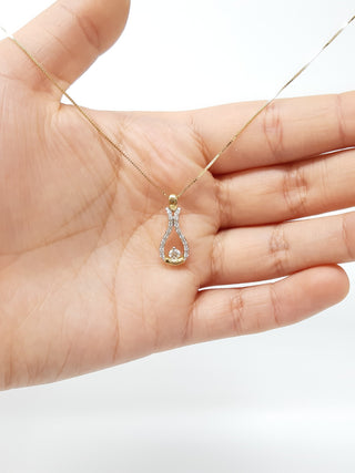 Colgante de diamante canadiense de 0,20 quilates de oro amarillo de 10 quilates, 18"