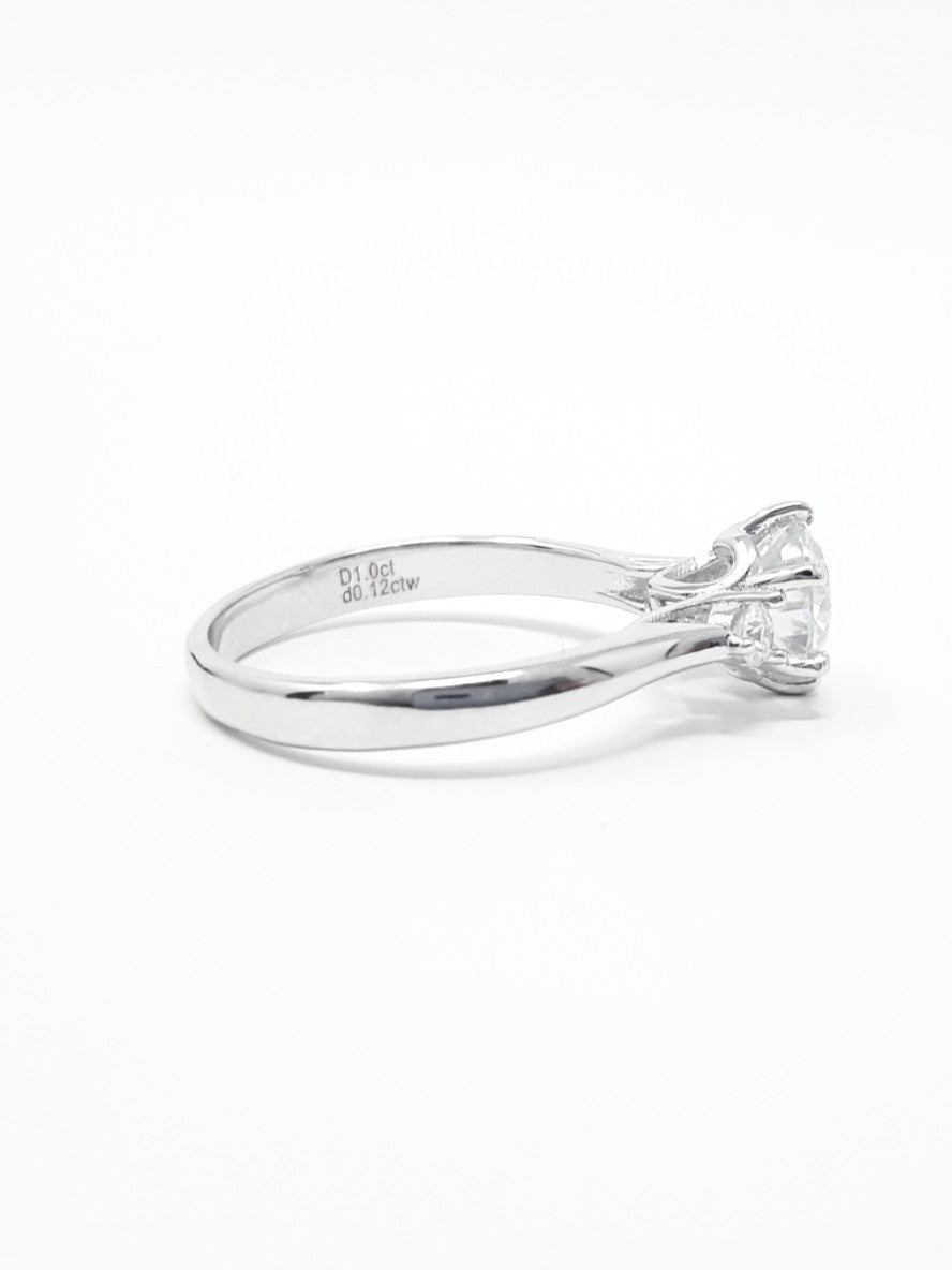 Moissanite and Silver Ring