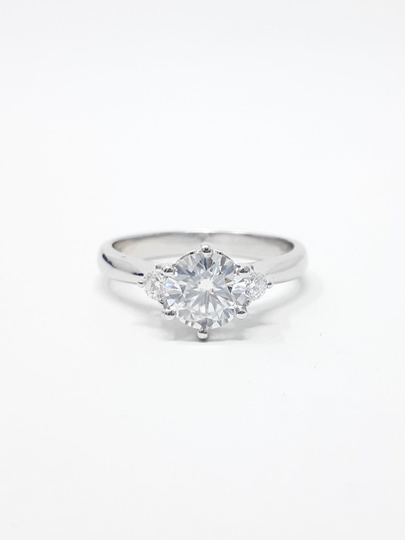 Moissanite and Silver Ring
