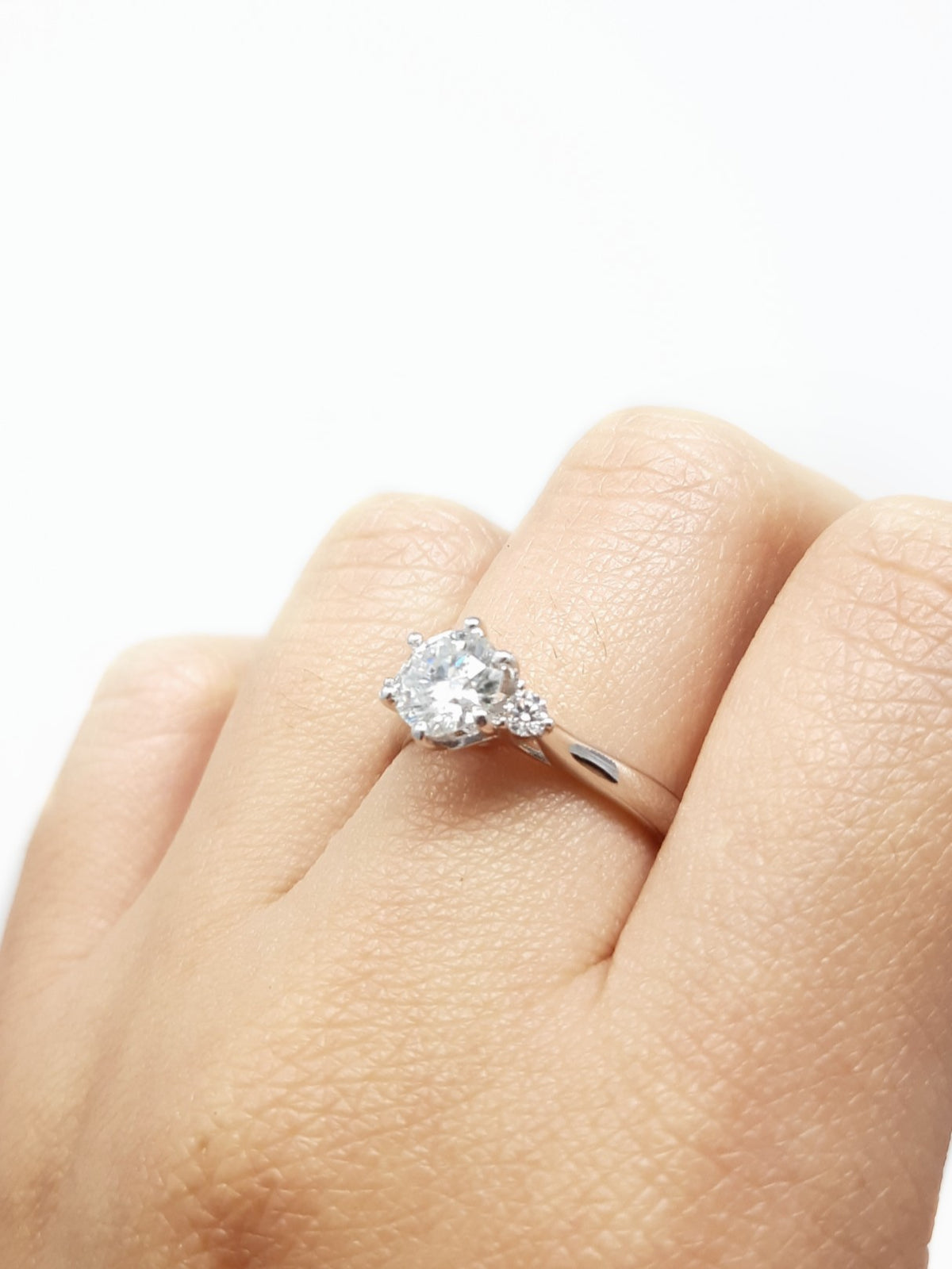 Moissanite and Silver Ring