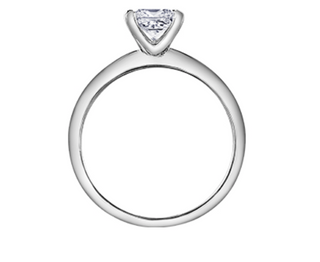 Anillo de compromiso de diamantes princesa canadiense de platino de 0,50 a 0,70 quilates, tamaño 6,5