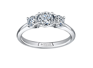 Platinum 0.50-1.00cttw Canadian Round Brilliant Multi Stone Diamond Engagement Ring, size 6.5