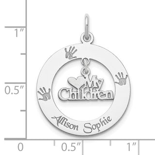 Charm Personalizable Mis Hijos en Plata de Ley (solo 2 nombres) 