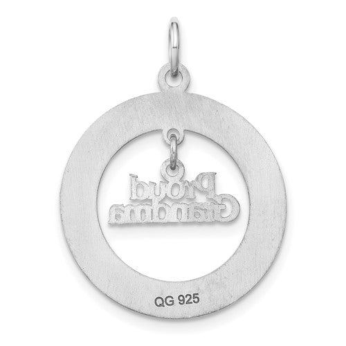 Sterling Silver Personalizable Proud Grandma Charm  (2 names only)