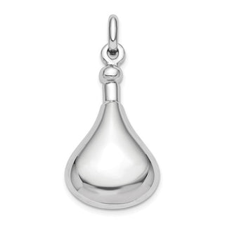Colgante para cenizas con tapa de rosca pulida chapada en rodio de plata de ley 925, 38 mm x 16,5 mm