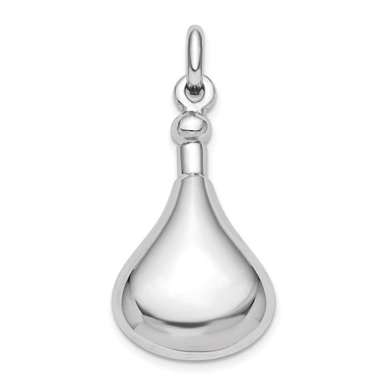 925 Sterling Silver Rhodium Plated Polished Screw Top Ash Holder Pendant - 38mm x 16.5mm
