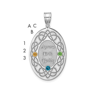 Colgante Crystal Family (hasta 4 nombres y piedras de nacimiento) 