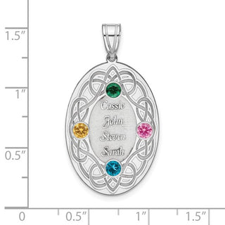 Colgante Crystal Family (hasta 4 nombres y piedras de nacimiento) 