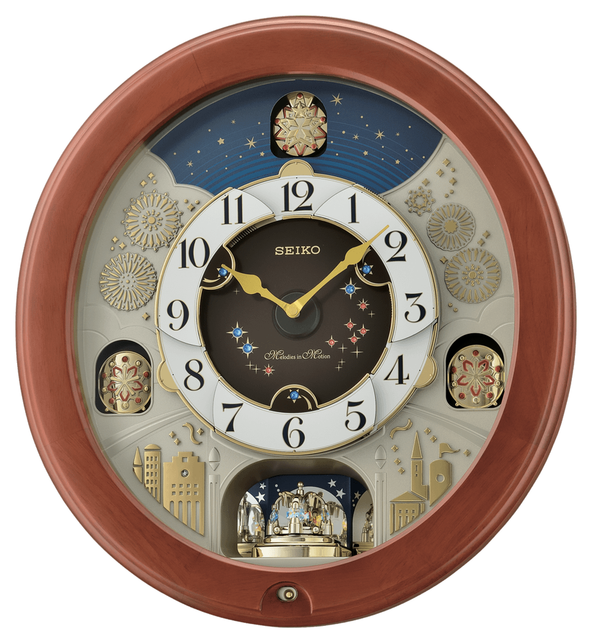 Bright Stary Night Melodies In Motion Seiko Wall Clock QXM376BRH