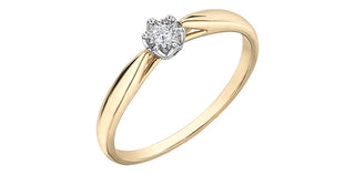10K Yellow & White Gold 0.05cttw Diamond Promise / Engagement Ring, Size 6.5