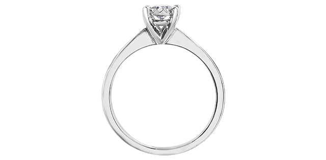 Anillo de compromiso de diamantes redondos de talla brillante de 0,25 quilates en oro blanco de 10 quilates, tamaño 6,5