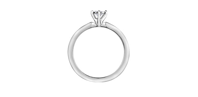 10K  White Gold 0.18cttw Diamond Engagement Ring, Size 6.5
