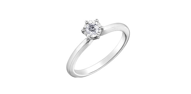 10K  White Gold 0.30cttw Diamond Engagement Ring, Size 6.5