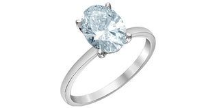 14K White Gold 0.55-3.09cttwLab Grown Oval Cut Diamond Engagement / Anniversary Ring With Hidden Halo