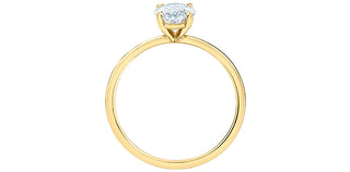 14K Lab Grown 1.00 cttw Oval Shape Four Claw Diamond Ring
