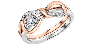 10K White Gold 0.18cttw Canadian Diamond Engagement Ring, size 6.5