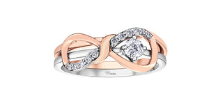 10K White Gold 0.18cttw Canadian Diamond Engagement Ring, size 6.5