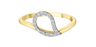 10K Yellow Gold 0.23Cttw Canadian Diamond Pear Cut Engagement Ring