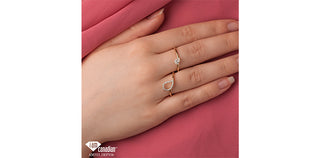 10K Yellow Gold 0.23Cttw Canadian Diamond Pear Cut Engagement Ring