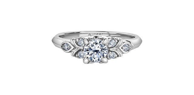 18K White Gold 0.33cttw Round Brilliant Cut Canadian Diamond Engagement Ring