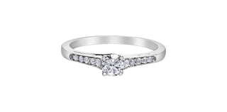 10K White Gold 0.33cttw Round Brilliant Cut Canadian Diamond Engagement Ring
