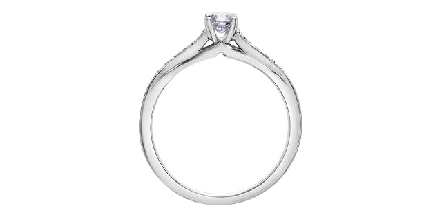 10K White Gold 0.33cttw Round Brilliant Cut Canadian Diamond Engagement Ring
