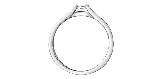 10K White Gold 0.10cttw Diamond Ring - Size 6.5