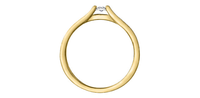 10K Yellow Gold 0.10cttw Diamond Ring - Size 6.5