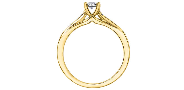 10K Yellow Gold 0.20cttw Round Brilliant Cut Illusion Set Diamond Ring