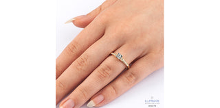 Anillo de oro amarillo de 10 quilates con diamantes redondos de talla brillante de 0,20 quilates