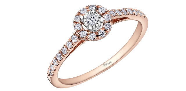 10K Rose Gold 0.24cttw Canadian Diamond Ring - Size 6.5