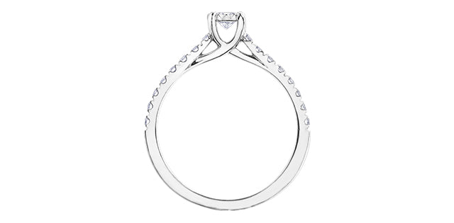 10K  White Gold 0.40cttw Diamond Engagement Ring, Size 6.5