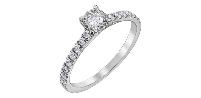 10K  White Gold 0.40cttw Diamond Engagement Ring, Size 6.5