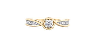 10K Yellow & White Gold 0.12cttw Diamond Engagement Ring