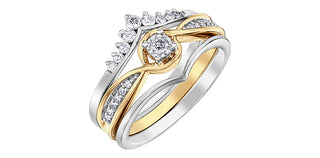 10K Yellow & White Gold 0.12cttw Diamond Engagement Ring