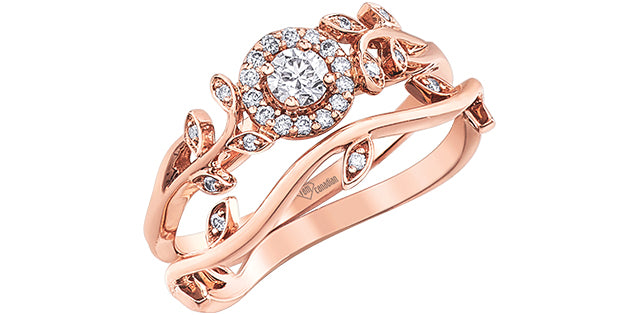 10K Rose Gold 0.25cttw Canadian Diamond Ring, size 6.5