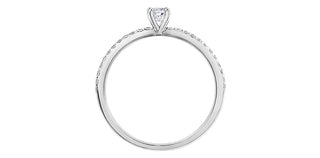 Anillo de compromiso de diamantes canadienses de 0,30 quilates en oro blanco de 10 quilates, talla 6,5