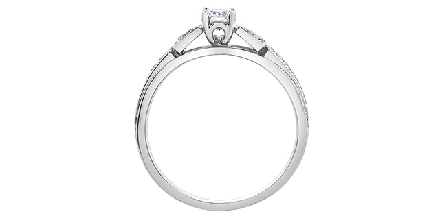 10K White Gold 0.31cttw Diamond Ring - Size 6.5