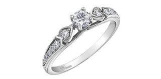 10K White Gold 0.31cttw Round Brilliant Cut Canadian Diamond Engagement Ring (Band sold separately)