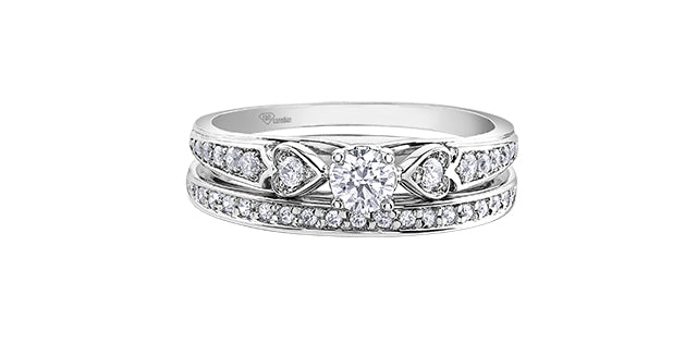 10K White Gold 0.31cttw Round Brilliant Cut Canadian Diamond Engagement Ring (Band sold separately)