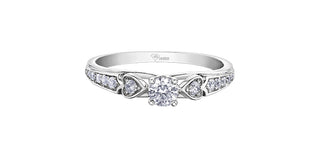 10K White Gold 0.31cttw Round Brilliant Cut Canadian Diamond Engagement Ring (Band sold separately)