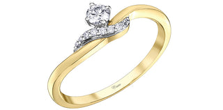 10K Yellow Gold 0.18Cttw Diamond Engagement Ring