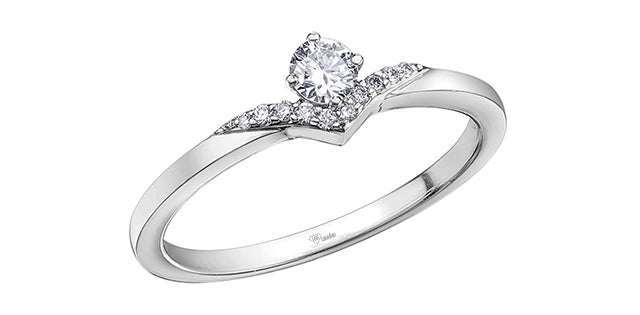 10K White Gold 0.20cttw Round Brilliant Cut Canadian Diamond Engagement Ring (Band sold separately)